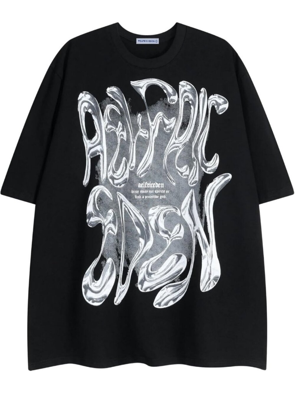 Trendy Y2K Oversized Metallic Graphic Tee | Vintage Unisex Summer Top